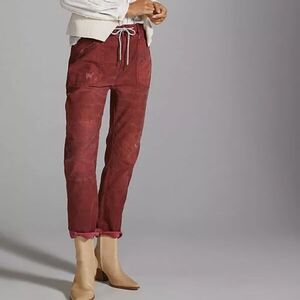 Pilcro Anthropologie The Trailblazer Maroon Patchwork Pants Women's Size…